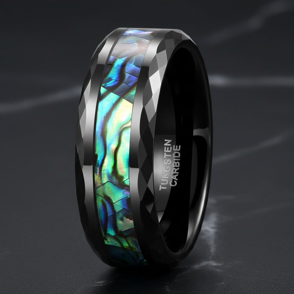 8mm Green Tungsten Ring for Men – Comfort Fit Band