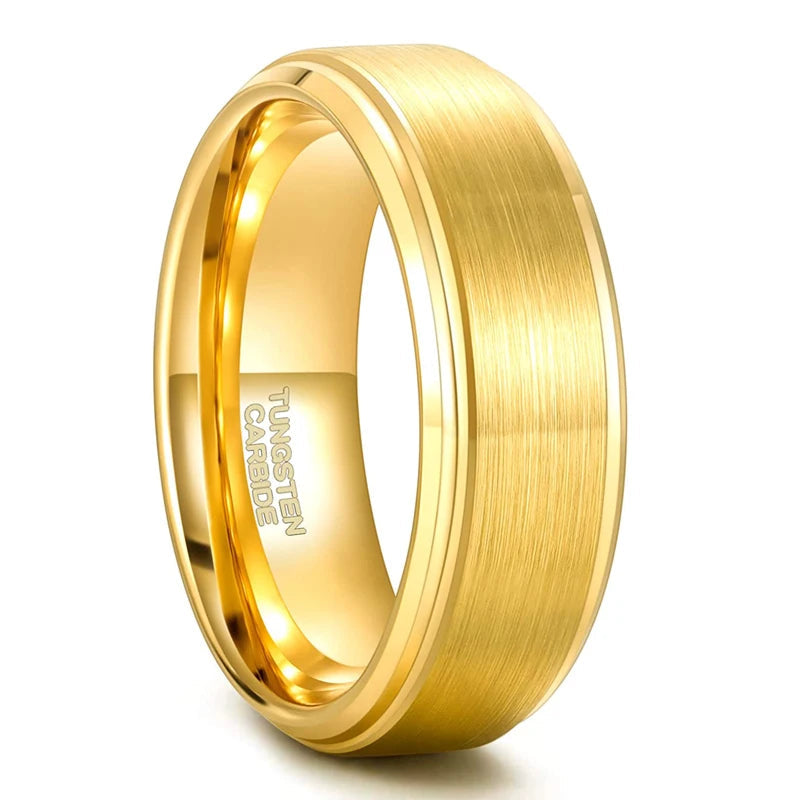 Gold Tungsten Wedding Band 