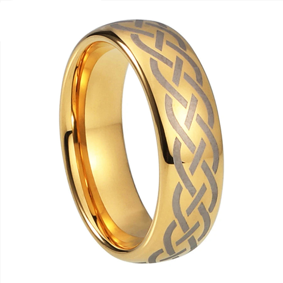 The Goldknot — Celtic Gold Tungsten Ring