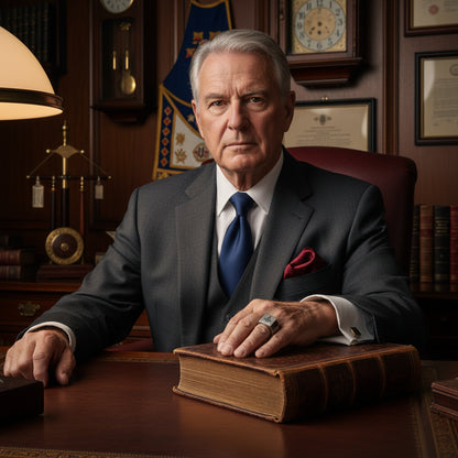 Silver Tungsten Carbide Masonic Ring