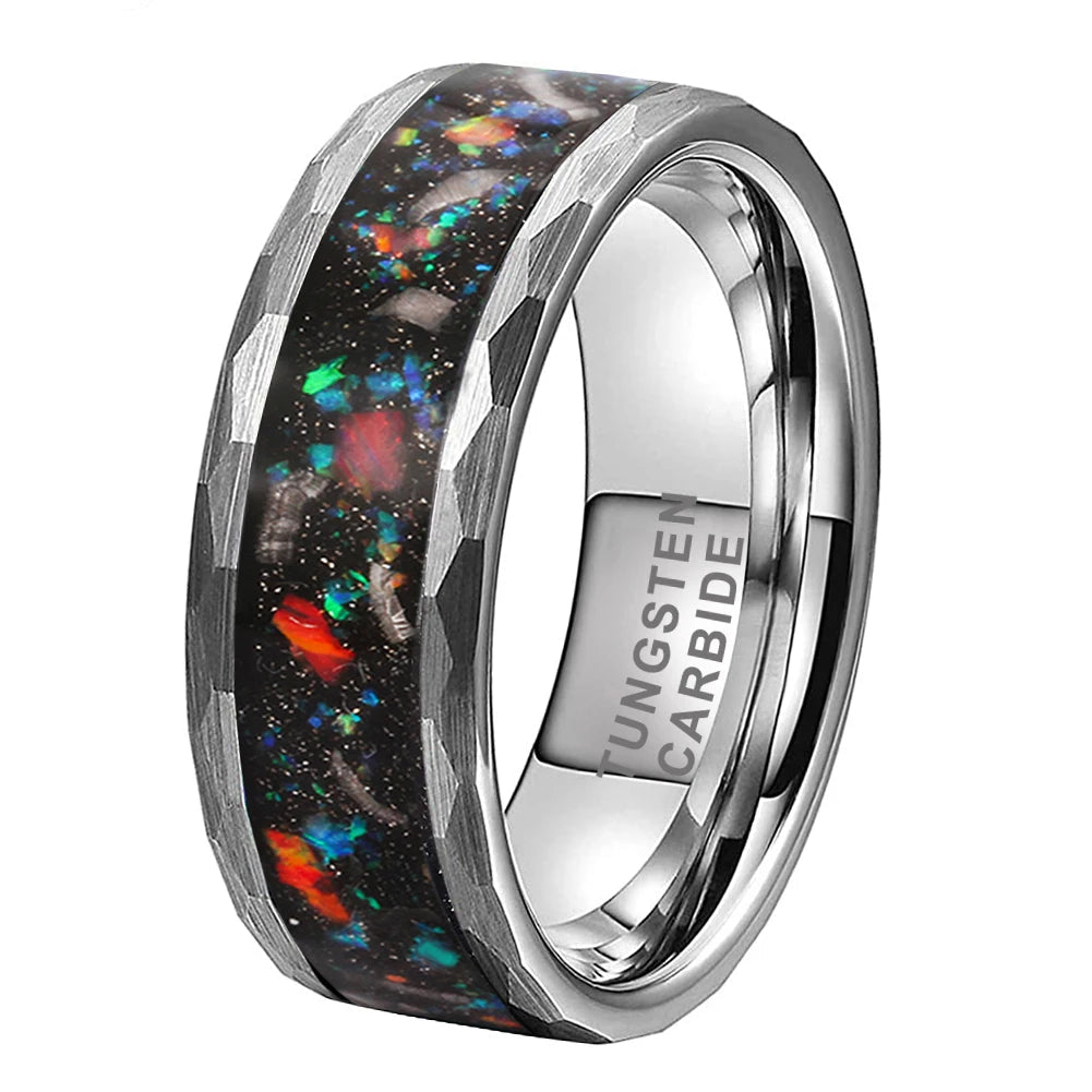 Hammered Meteorite Ring