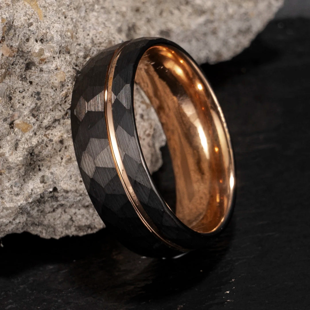 Hammered Tungsten Ring