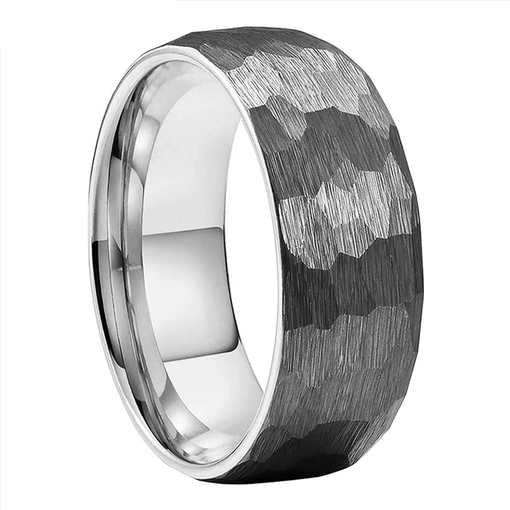 Hammered Tungsten Wedding Band