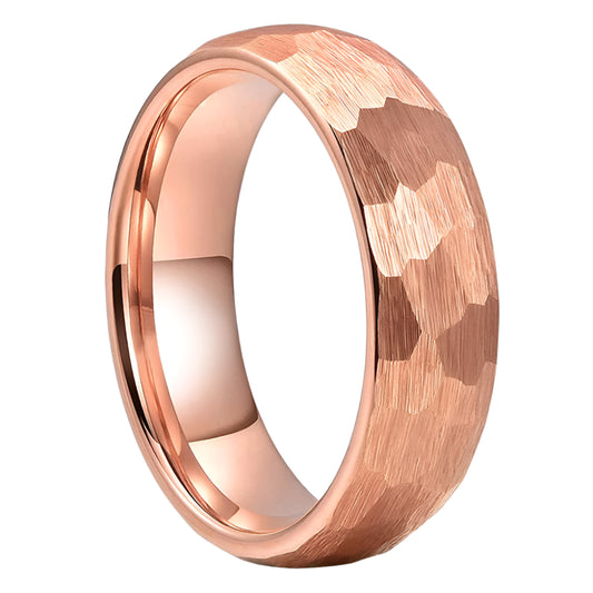 Hammered Tungsten Wedding Ring