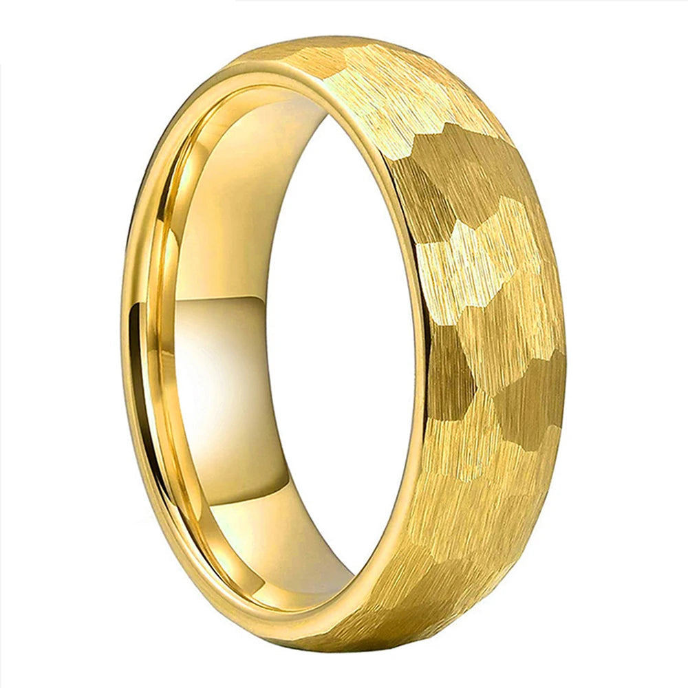 Hammered Tungsten Wedding Band