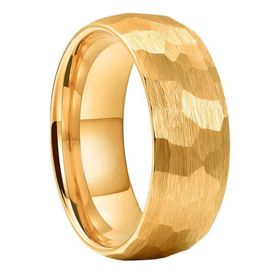 Hammered Tungsten Wedding Ring