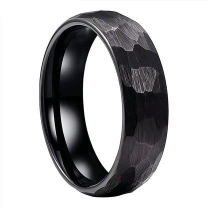 Hammered Tungsten Wedding Band