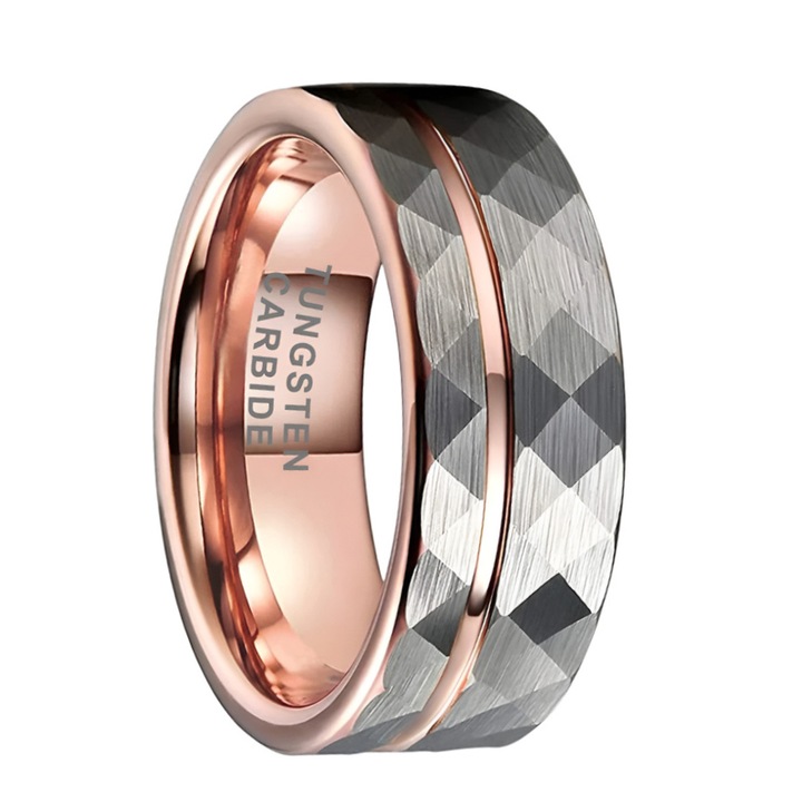Hammered Brushed Tungsten Ring