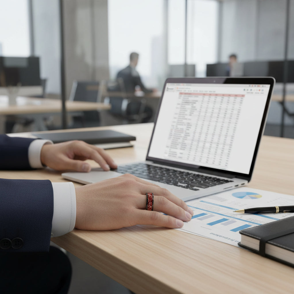 Hammered_Black_Tungsten_Ring_with_Crystal_Stone_Inlay