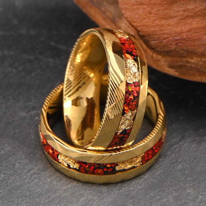 Hammered Damascus Ring