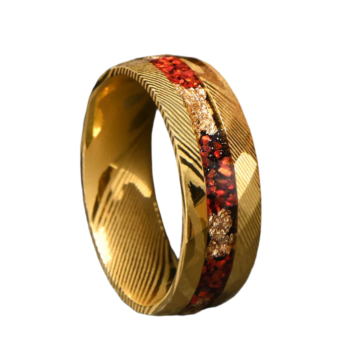 Hammered Damascus Ring