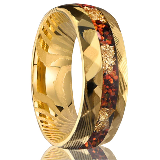 Hammered Damascus Ring