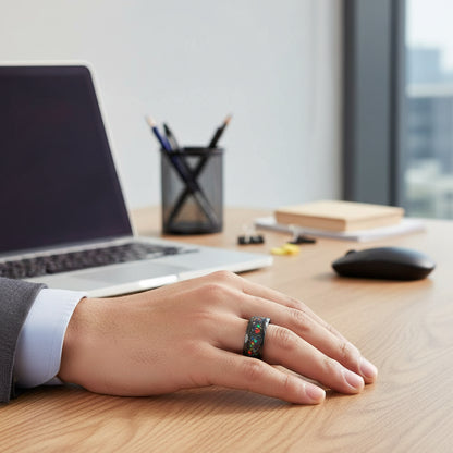Hammered Meteorite Ring