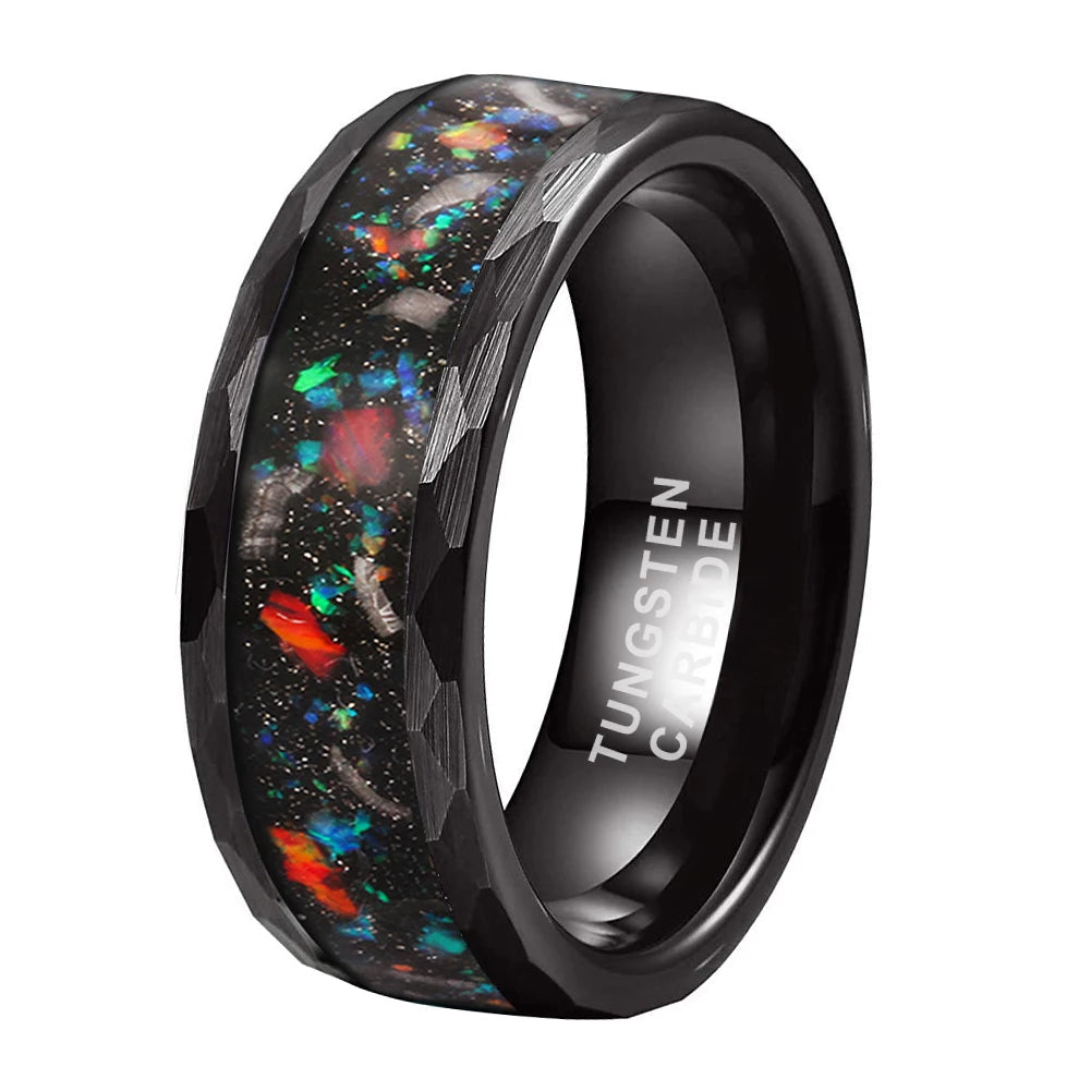 Hammered Meteorite Ring