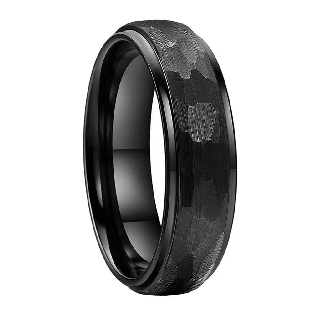 Hammered Tungsten Wedding Ring