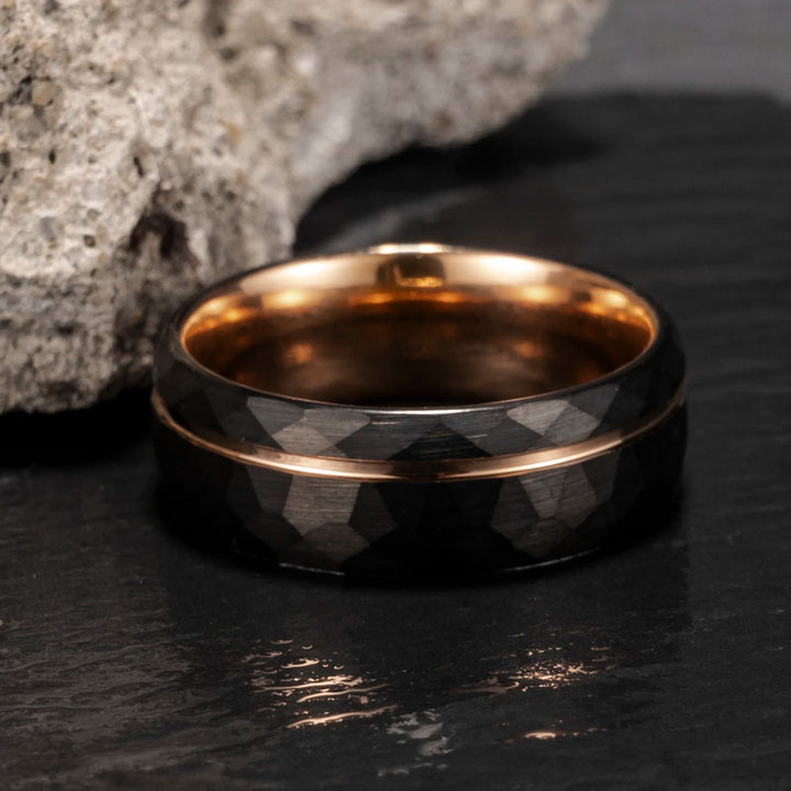 Hammered Tungsten Ring