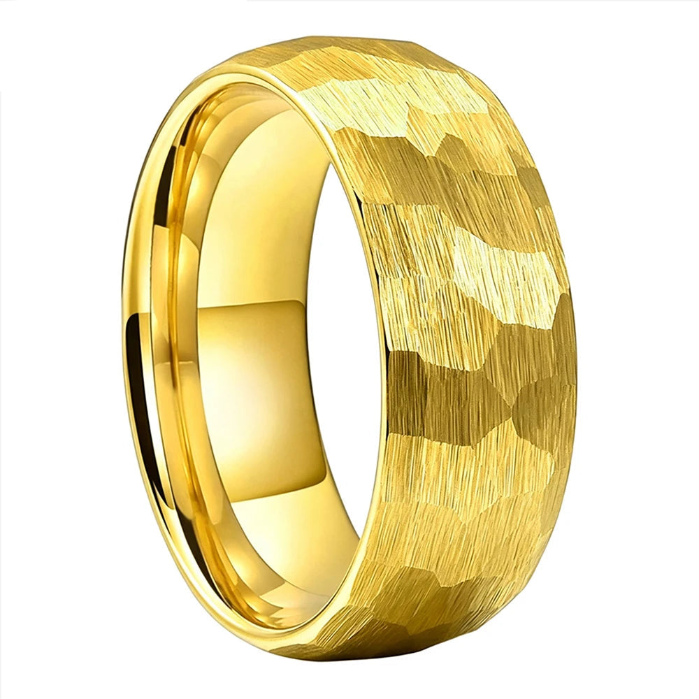 Hammered Tungsten Wedding Band