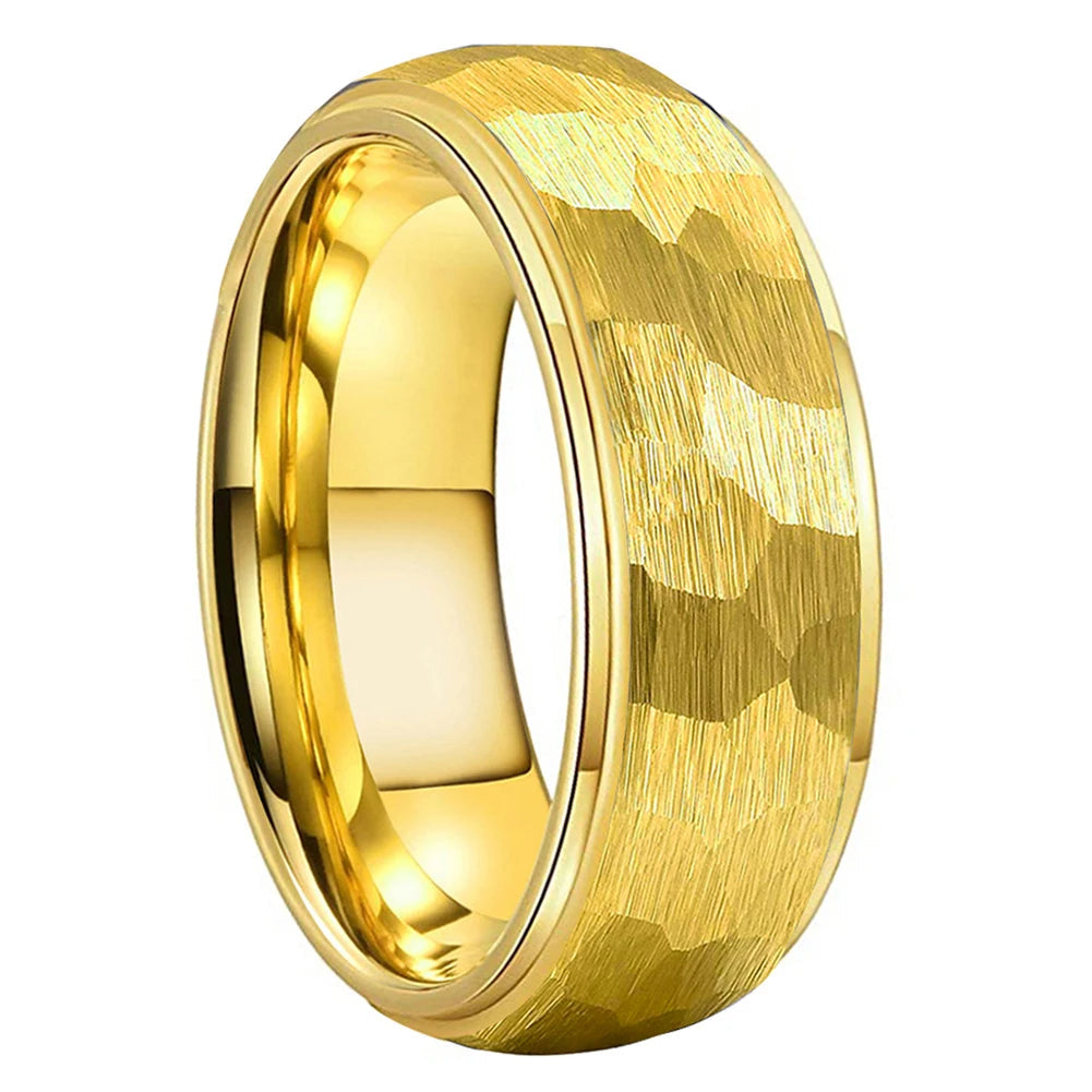 Hammered Tungsten Wedding Ring