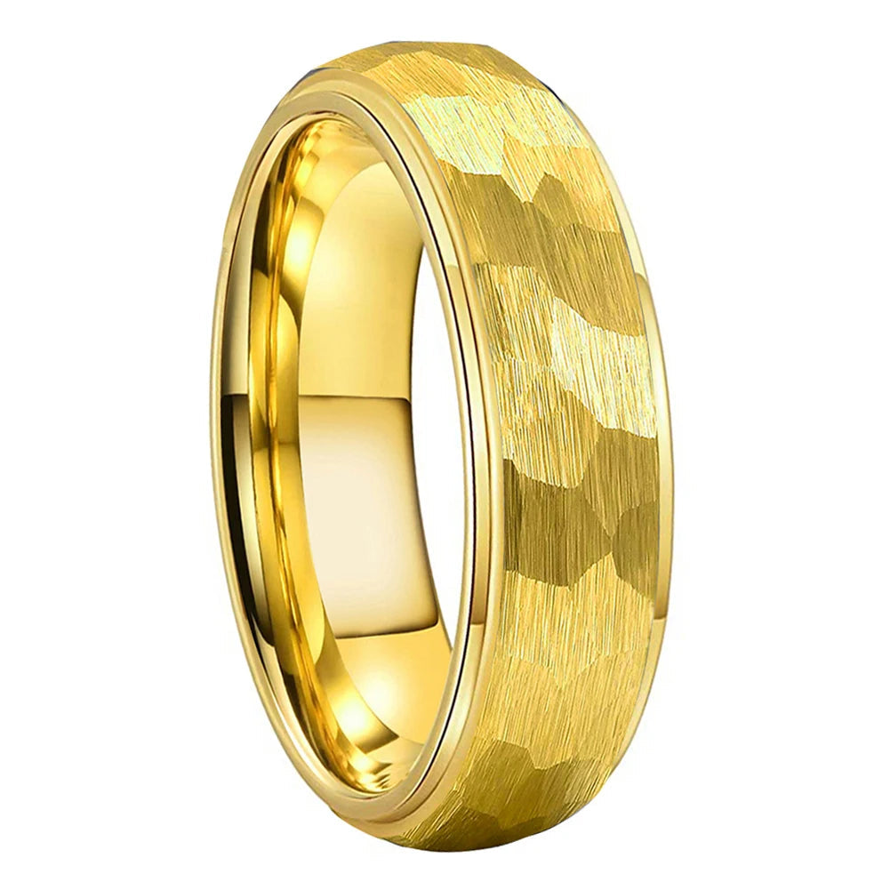 Hammered Tungsten Wedding Ring