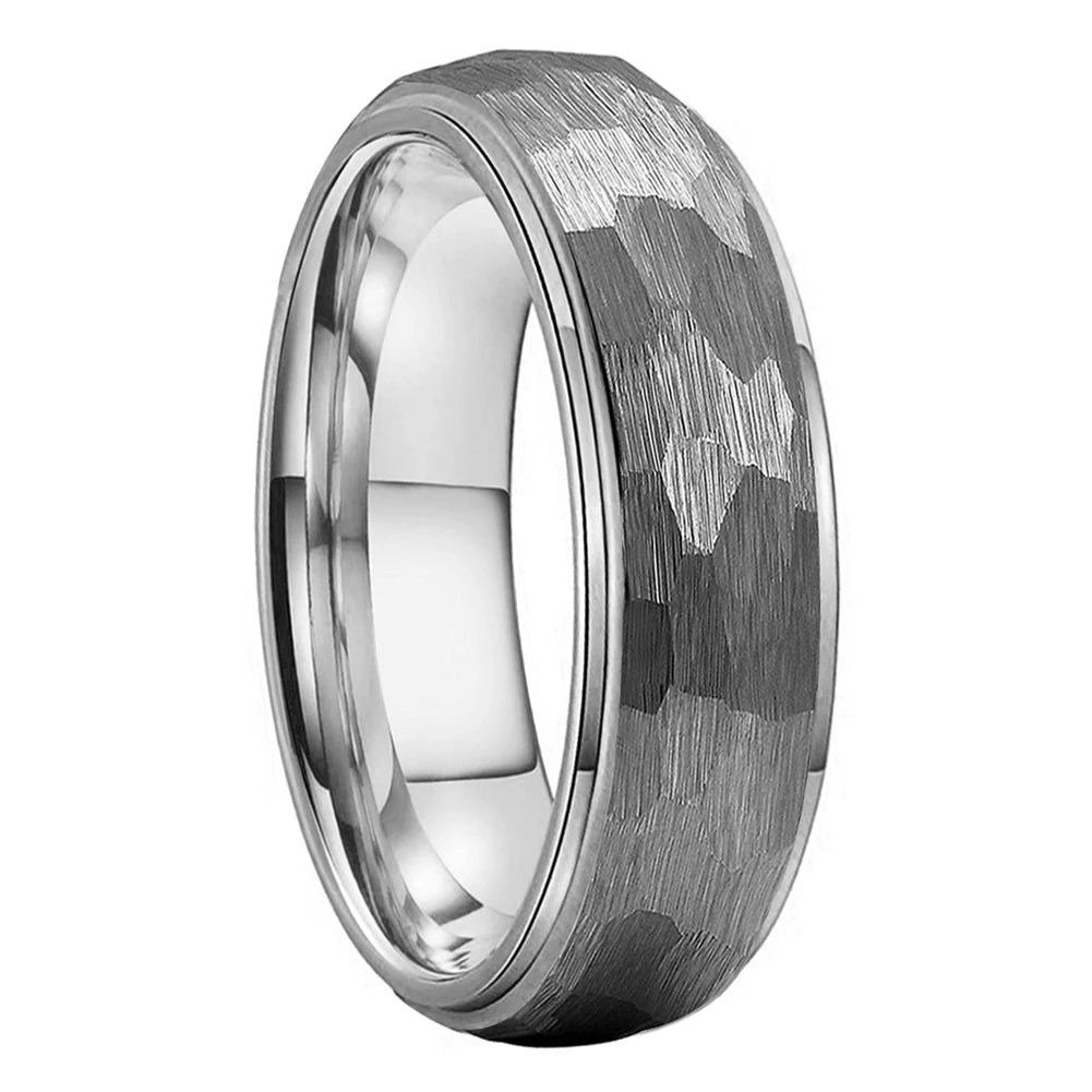Hammered Tungsten Wedding Ring