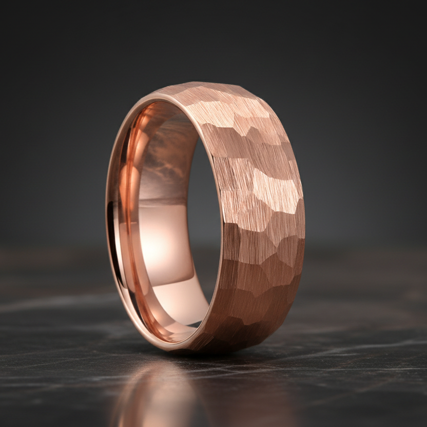 Hammered Tungsten Wedding Ring
