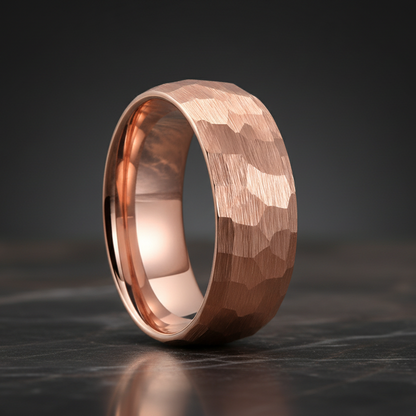 Hammered Tungsten Wedding Ring