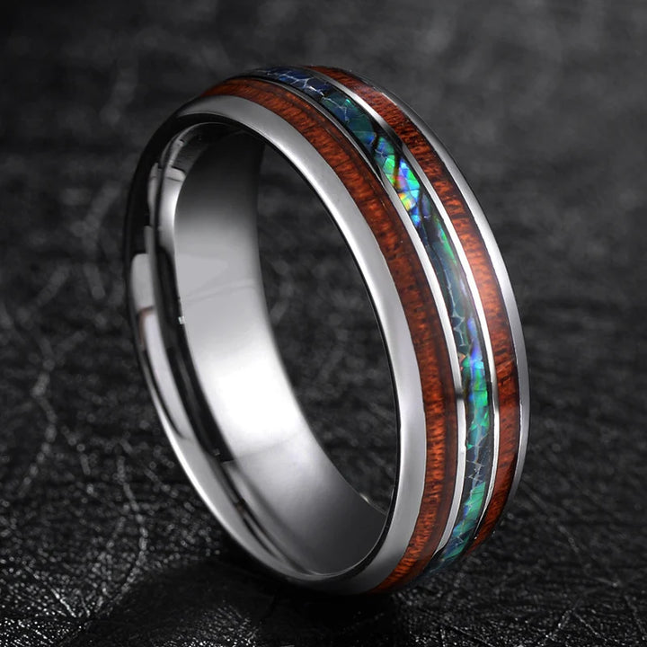 Hawaiian Koa Wood Tungsten Ring