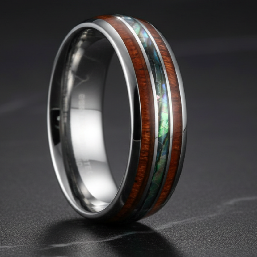 Hawaiian Koa Wood Tungsten Ring