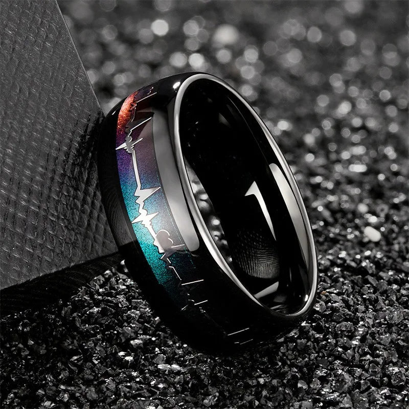 Heartbeat Tungsten Ring