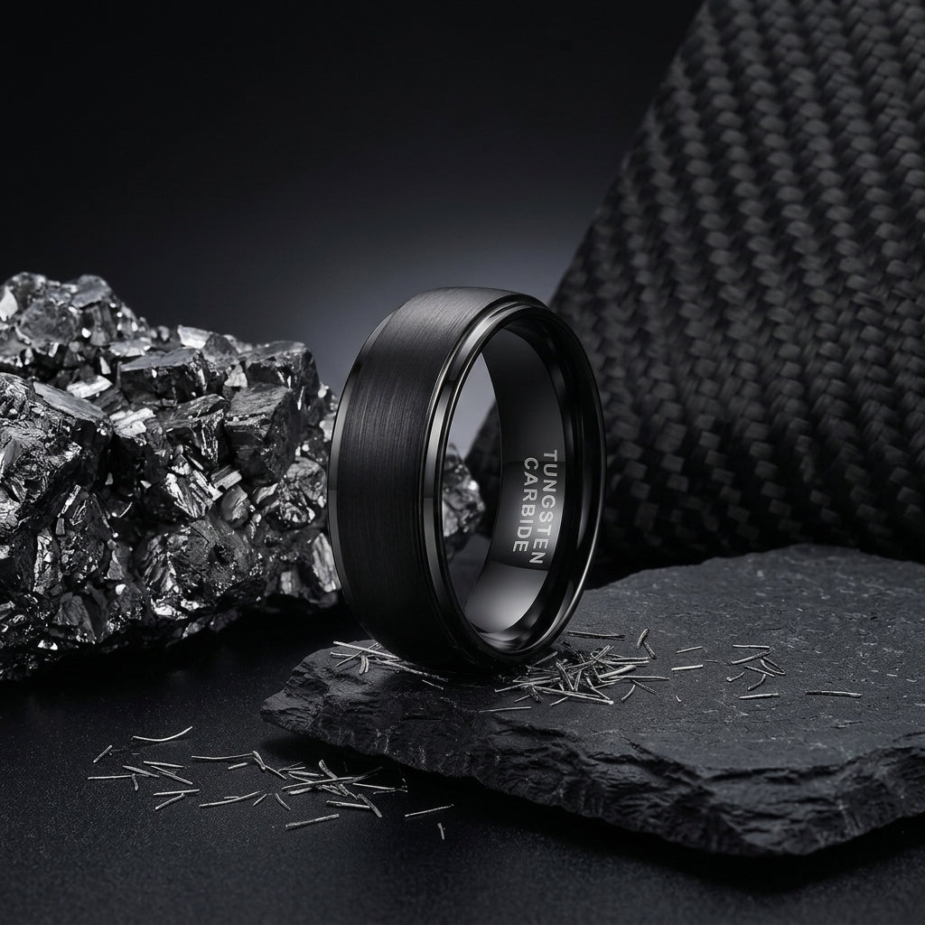 High-End Black Tungsten Ring