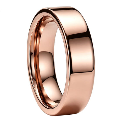 High Polished Flat Tungsten Wedding Band