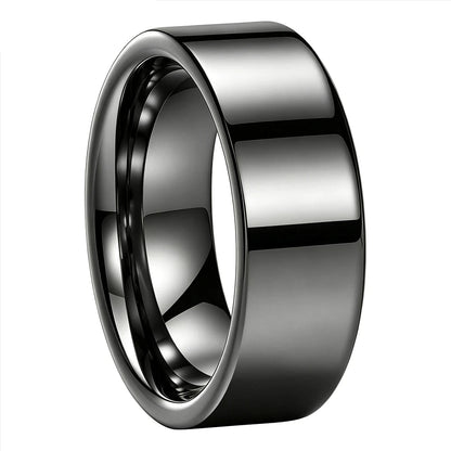 High Polished Flat Tungsten Wedding Band
