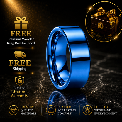 High Polished Flat Tungsten Wedding Band