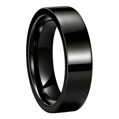 High Polished Flat Tungsten Wedding Band