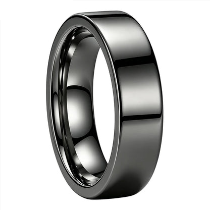 High Polished Flat Tungsten Wedding Band