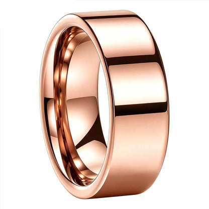 High Polished Flat Tungsten Wedding Band