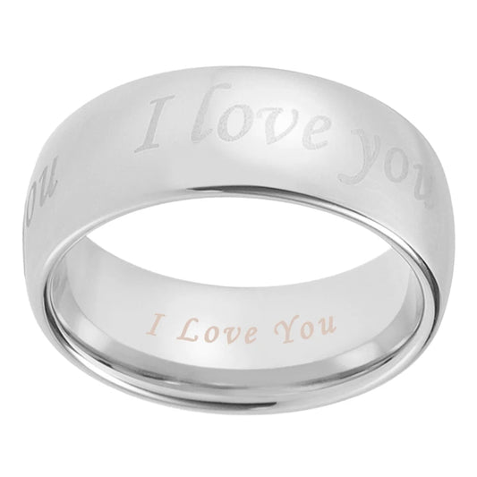 I Love You Engraved Tungsten Wedding Band