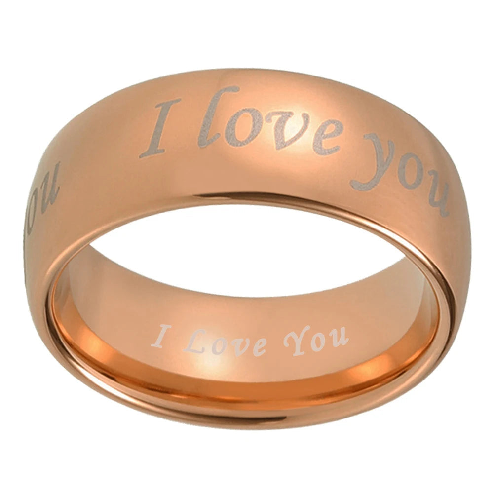 I Love You Engraved Tungsten Wedding Band
