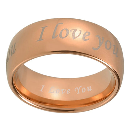 I Love You Engraved Tungsten Wedding Band