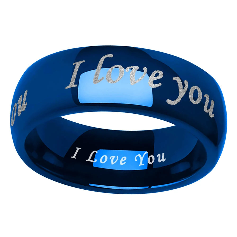 I Love You Engraved Tungsten Wedding Band