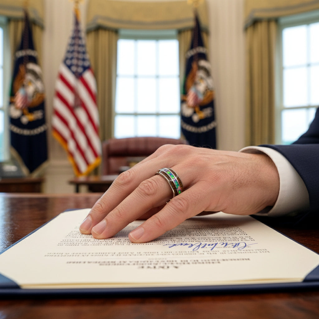 Inlaid Hawaiian Koa Wood Tungsten Ring