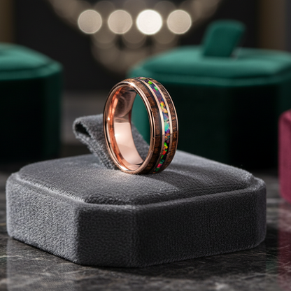 Inlaid Hawaiian Koa Wood Tungsten Ring