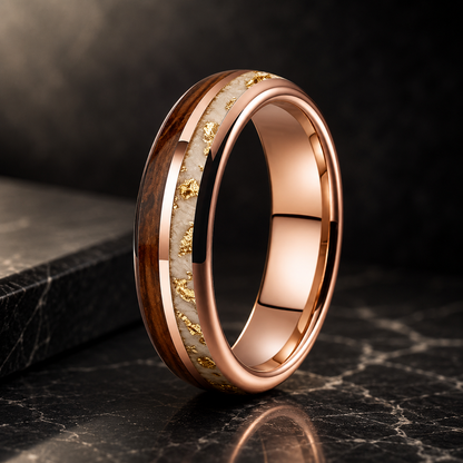 Koa Tungsten Hawaiian Wedding Ring