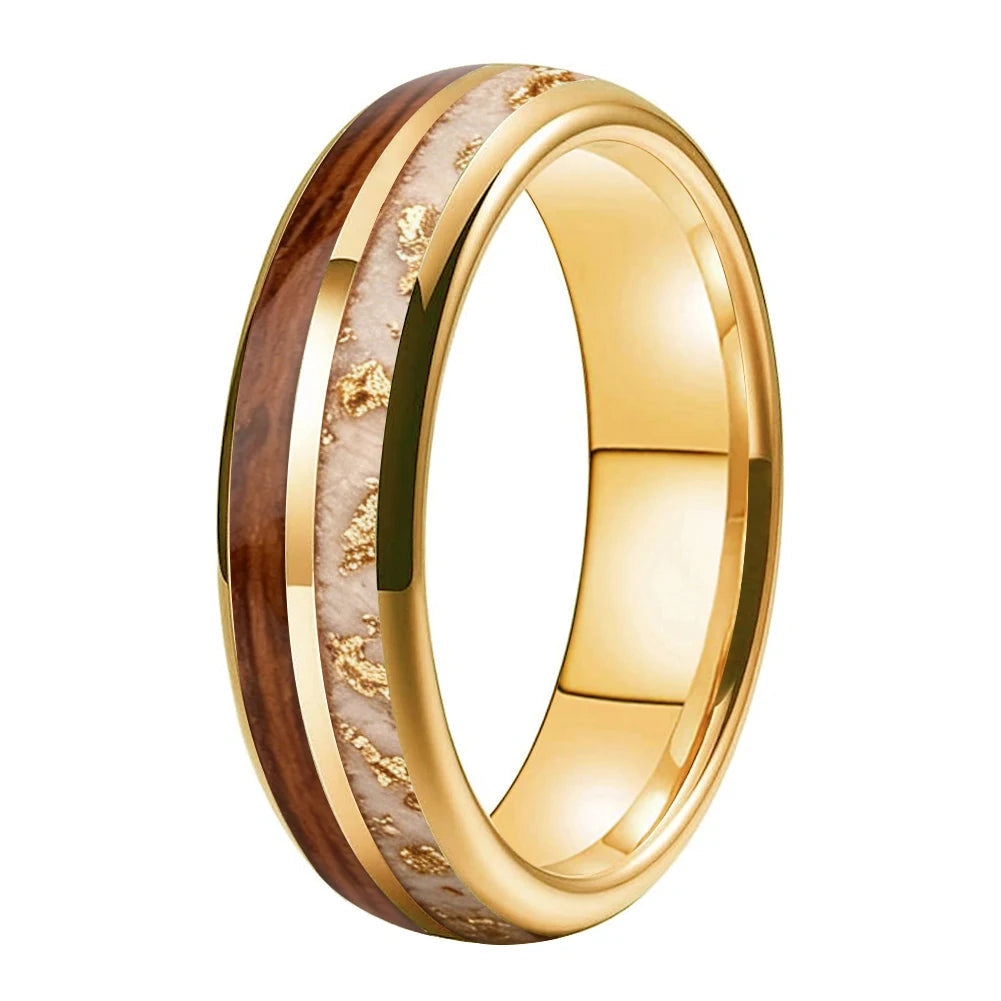 Koa Tungsten Hawaiian Wedding Ring