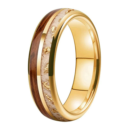 Koa Tungsten Hawaiian Wedding Ring