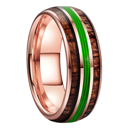Koa Tungsten Hawaiian Wedding Ring