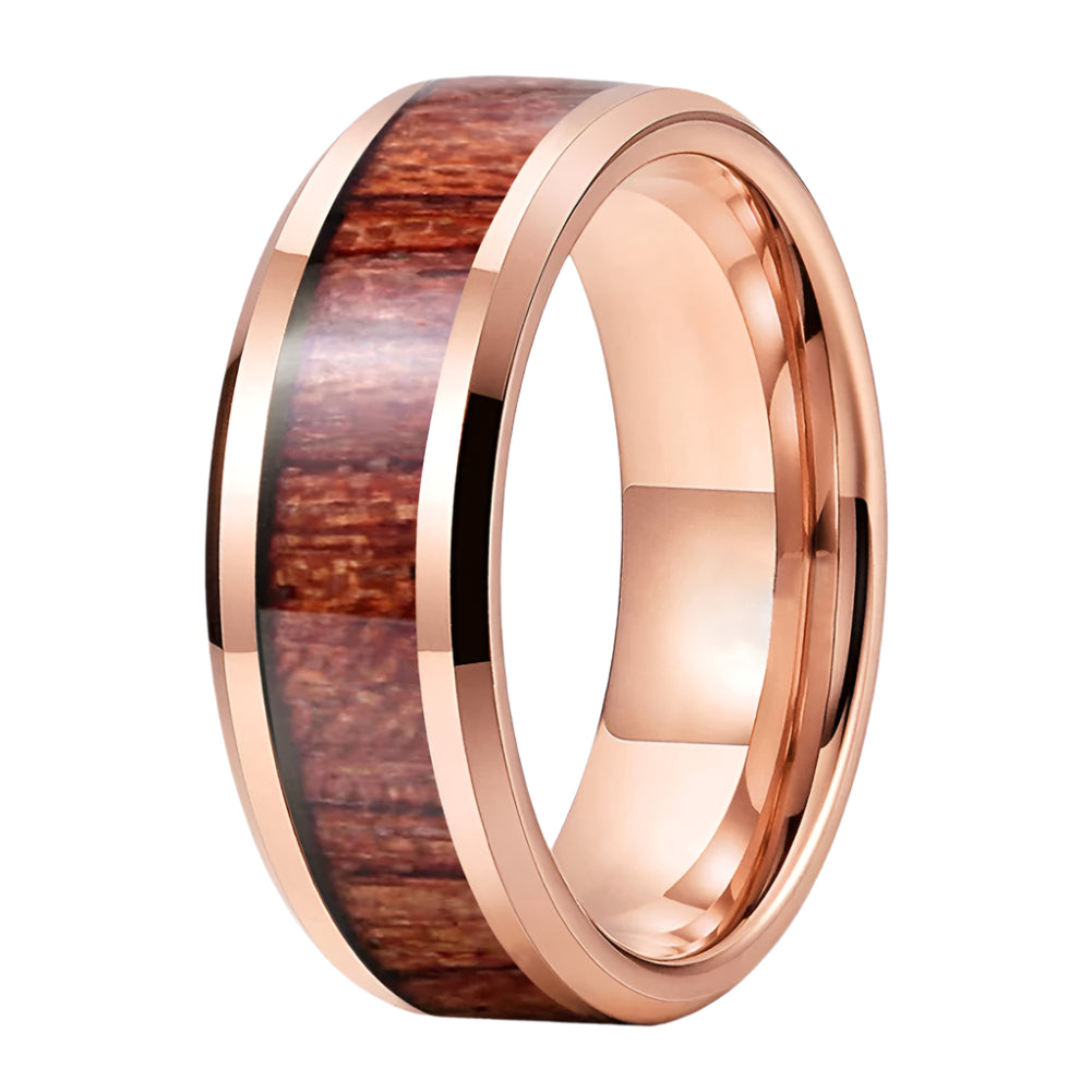 Koa Wood Tungsten Ring