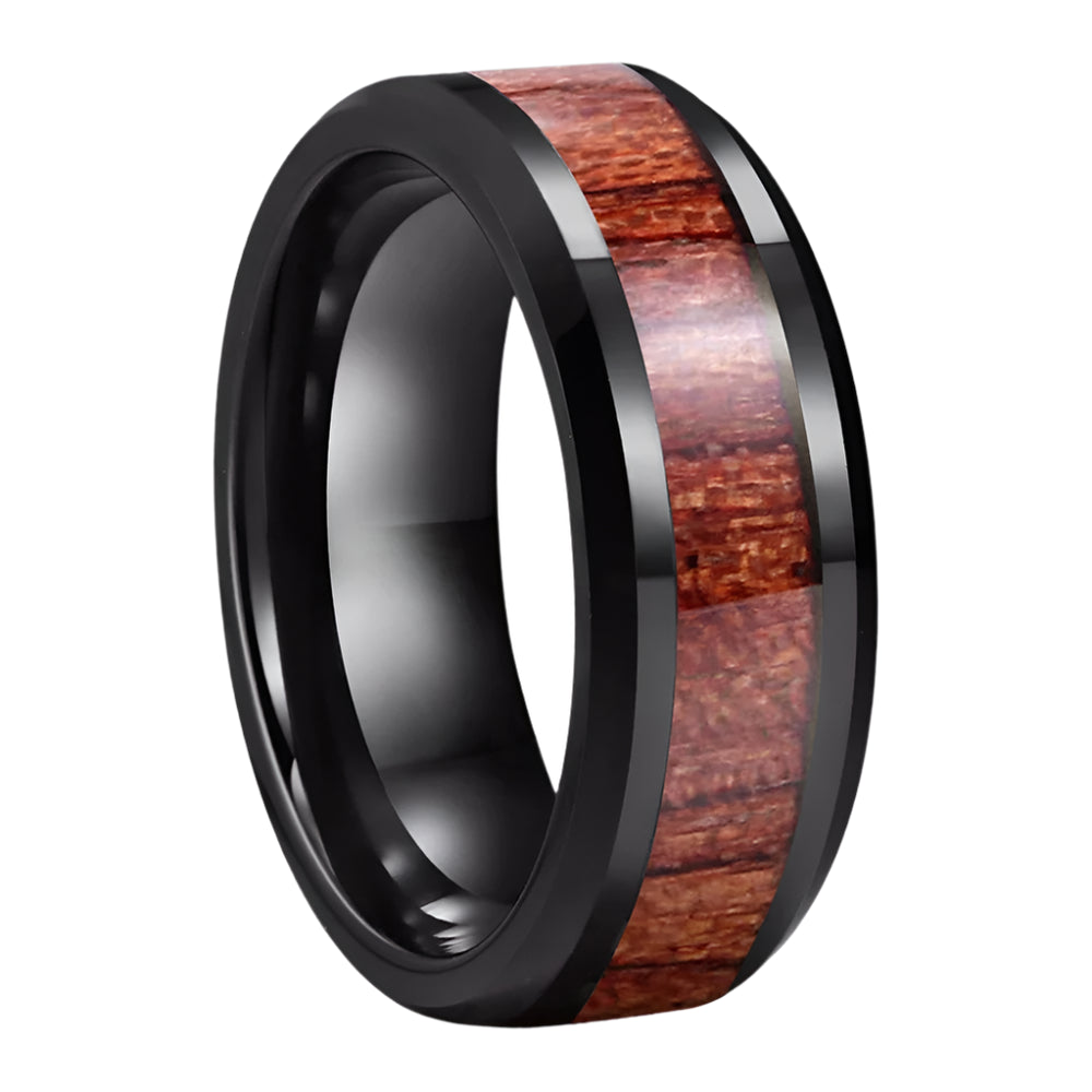 Koa Wood Tungsten Ring