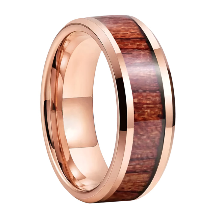 Koa Wood Tungsten Ring