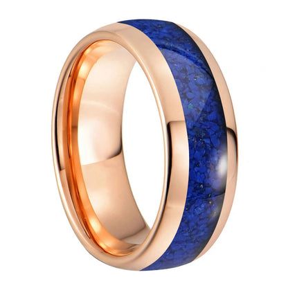 Lapis Lazuli Inlay Tungsten Wedding Band
